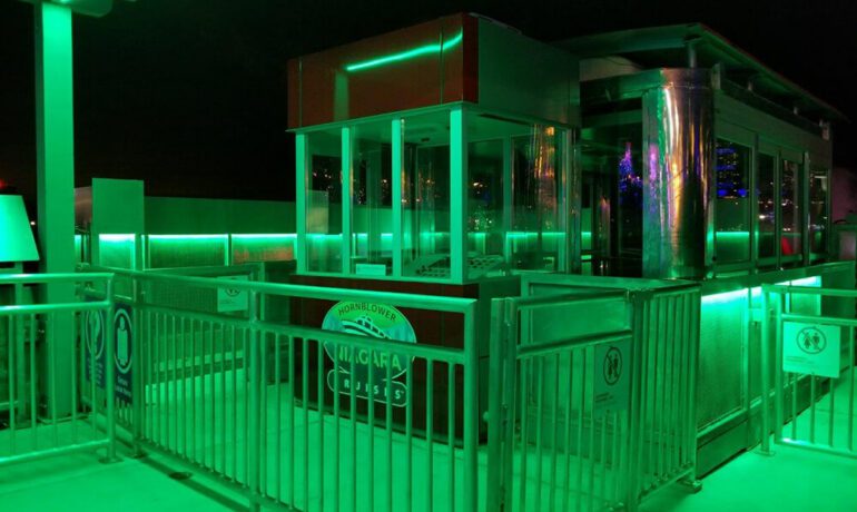 Hornblower Niagara Cruises Entry with Green LED Lighting